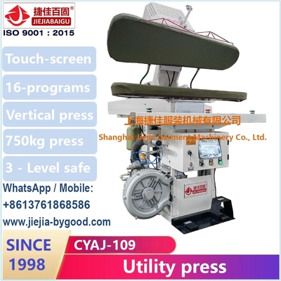 Serviço de lavanderia Calças Calças Legger Pressão a vapor Máquina Pressão vertical Sistema automático de controle de tela sensível ao toque