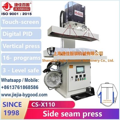 Máquina de pressão vertical livre 220V da camisa do enrugamento para a selagem da emenda do lado de corpo da luva