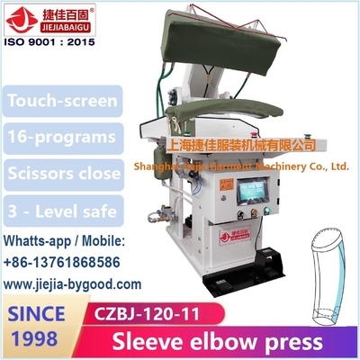 PLC do cotovelo e do Front Dress Press Machine Touch Sreen da luva do terno