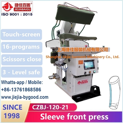 PLC do cotovelo e do Front Dress Press Machine Touch Sreen da luva do terno