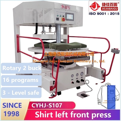 A máquina passando de máquina de pressão da camisa para a camisa saiu corpo dianteiro do movimento giratório &amp; do fanfarrão vertical da tampa do Teflon da imprensa