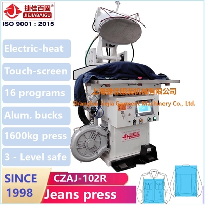 Equipamento passando do Plc do tela táctil da máquina de pressão do vapor do revestimento das calças de brim