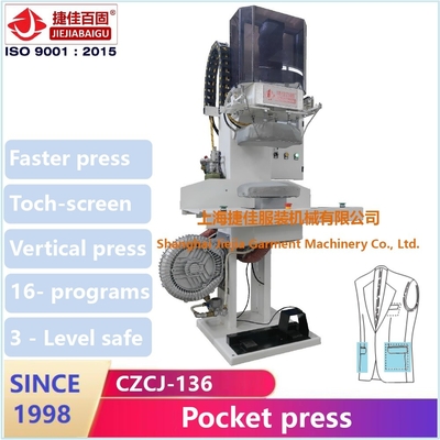 Máquina de prensagem para prensagem vertical de casacos e vestidos em Shanghai Jiejiabaigu